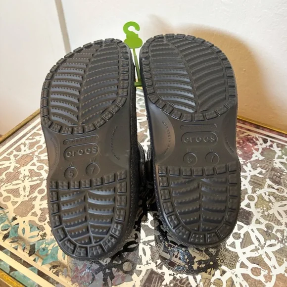 Crocs Baya Black Multi-Glitter Clogs NWOT - Picture 5 of 5
